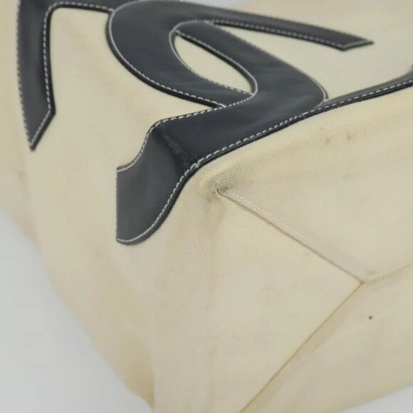 CHANEL Chain Tote Bag No5 Canvas Ivory Silver CC Auth 133727 - Picture 4 of 16